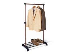 Стойка для одежды 4345 Sheffilton (металл-пластик/черный-темный орех)