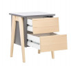 Тумбочка "Сканди" 2 ящ. (Натуральное дерево/серый ясень)