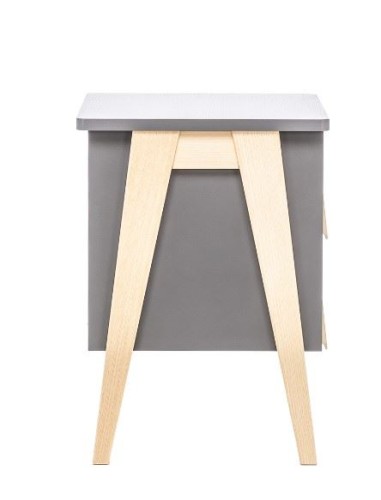 Тумбочка "Сканди" 2 ящ. (Натуральное дерево/серый ясень)