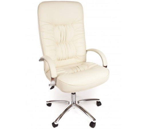 Кресло Болеро, эко кожа белая тг хром (CHAIRMAN 418)