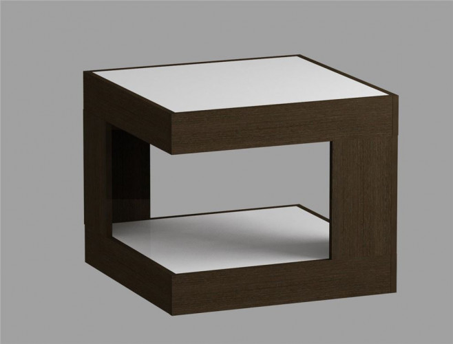 Стол журнальный 746 LS (Венге/Белое стекло)