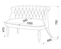Диван Бархат (темный тон / 36 - голубовато-серый)