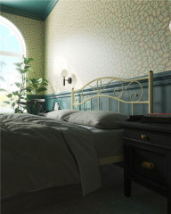 Кровать с изножьем "Глэдис" (140х200/ноги металл/цвет Бежевый)