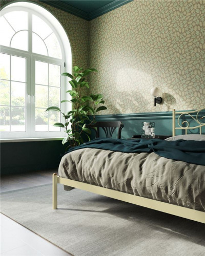 Кровать "Глэдис" без изножья (140х200/ноги металл/цвет Бежевый)