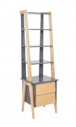 Этажерка "Сканди" с тумбой 2 ящ. (Дуб/серый ясень)