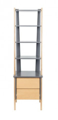 Этажерка "Сканди" с тумбой 2 ящ. (Дуб/серый ясень)