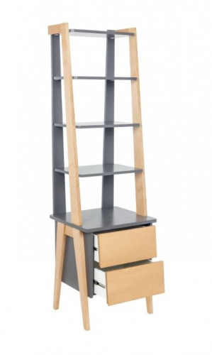 Этажерка "Сканди" с тумбой 2 ящ. (Дуб/серый ясень)