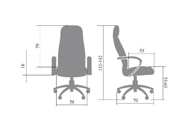 Кресло руководителя Прайм нат кожа чёрная (пластик, МТГ) ИМ