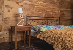 Кровать двуспальная Мишель (160х200) коричневый бархат