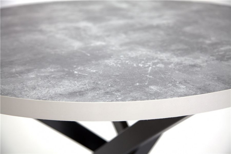 Стол круглый "Шип-32" ноги черные (пластик Терра графит 1426/ЛДСП 32 мм/кромка серый)