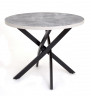 Стол круглый "Шип-32" ноги черные (пластик Терра графит 1426/ЛДСП 32 мм/кромка серый)