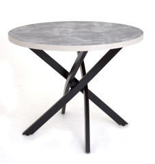 Стол круглый "Шип-32" ноги черные (пластик Терра графит 1426/ЛДСП 32 мм/кромка серый)