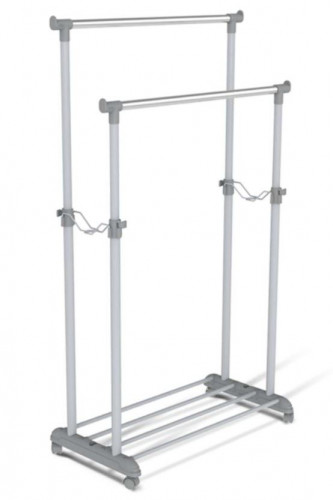 Стойка для одежды 4149 Sheffilton (металл-пластик/т. серый-св. серый-хром)