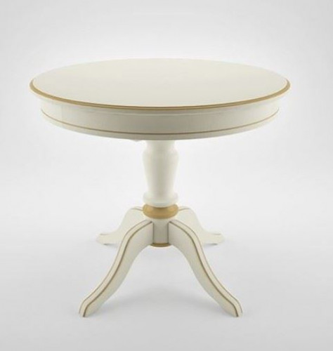 Стол "Эгина-2" (Эмаль 11/патина золото/шпон дуб) Тип 2