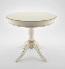 Стол "Эгина-2" (Эмаль 11/патина золото/шпон дуб) Тип 2