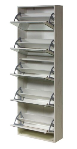 Обувница Комфорт К-5S  (Крафт дуб Белый К001/Зеркало)