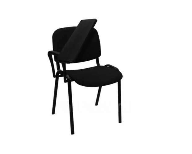 Стул для посетителей ИЗО черный кожзам черный с пюпитром 