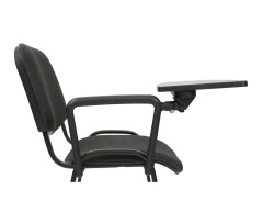 Стул для посетителей ИЗО черный кожзам черный с пюпитром 