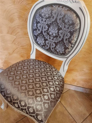 Стул "Милорд №12" (Белый + патина серебро/ткань Yara 149/1; Yara diamond 149/1)