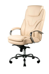 Кресло руководителя Барселона экокожа крем хром МБ ИМ