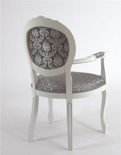Кресло "Милорд-12" (Белый + патина серебро/ткань ткань Yara 149/1; Yara diamond 149/1)