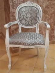 Кресло "Милорд-12" (Белый + патина серебро/ткань ткань Yara 149/1; Yara diamond 149/1)