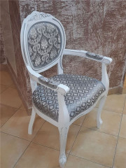 Кресло "Милорд-12" (Белый + патина серебро/ткань ткань Yara 149/1; Yara diamond 149/1)