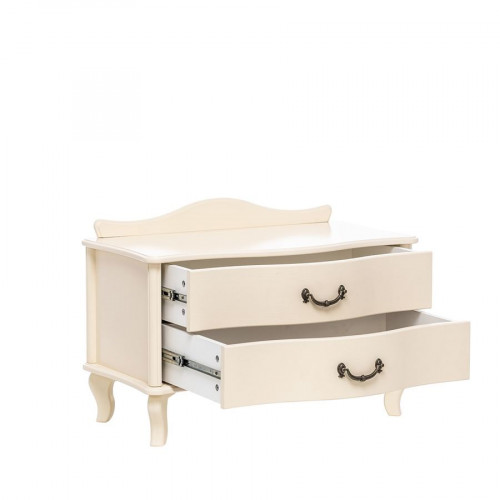 Прикроватная тумбочка Джульетта ШИРОКАЯ 2 ящика (Дуб шампань) Ls