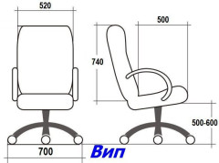 Кресло для руководителя Вип, эко черная тг Экстра