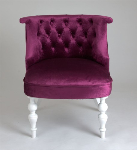 Кресло Бархат (эмаль белая / 26 - темно-розовый)