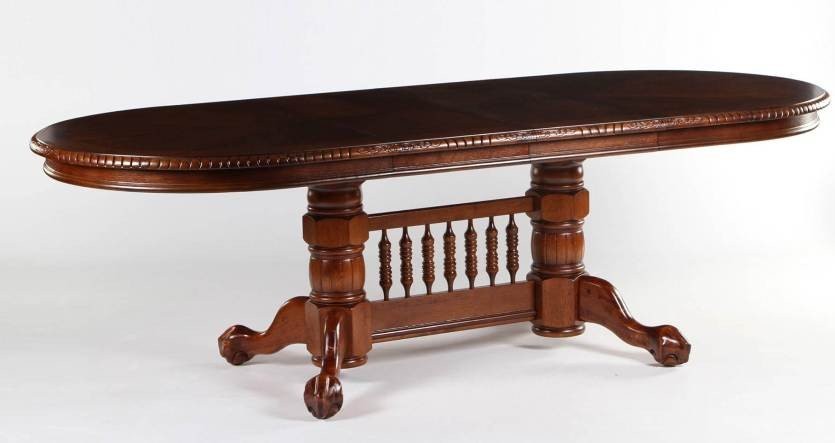 Стол обеденный HNDT - 4296 SWC HN GLAZE - овальный раскладной, 107х164(204,244). Цвет: Темный орех МК