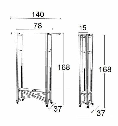 Вешалка напольная -штанга для одежды Arredamenti - ELIOS белый