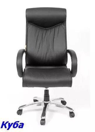 Кресло руководителя Куба эко кожа черная, мтг хром (CHAIRMAN 420)