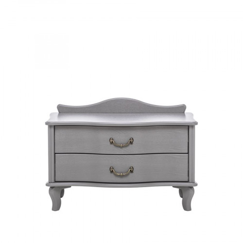 Прикроватная тумбочка Джульетта ШИРОКАЯ 2 ящика (Серый ясень) Ls