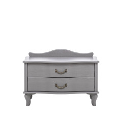 Прикроватная тумбочка Джульетта ШИРОКАЯ 2 ящика (Серый ясень) Ls