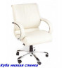 Кресло руководителя Куба эко кожа белая, мтг хром (CHAIRMAN 420)