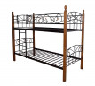 Двухъярусная кровать Глэдис - DD (90х200)  Темный орех/черный металл