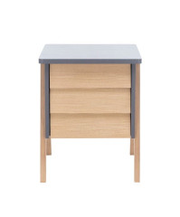 Тумбочка "Сканди" 3 ящ. (Натуральное дерево/серый ясень)
