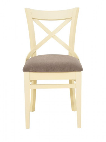 Стул полумягкий "Соло" венский (Тон 10 Слоновая кость RAL 1015 / ткань :Бренди латте)